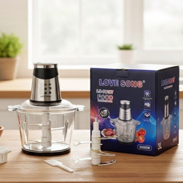 خردکن لاوسانگ LOVESONG LS-70197 ظرف پیرکس 3لیتری 6تیغ