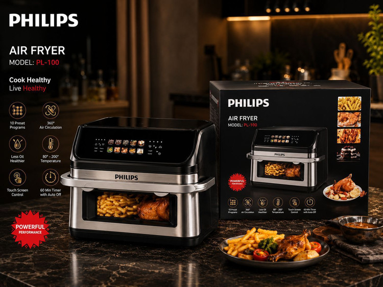 سرخ کن فلیپس ۱۰لیتر دوقلو ۴المنت بالا و پایین جدید PHILIPS PL-100