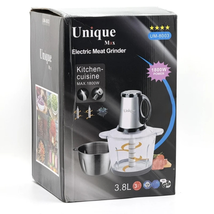 خردکن دوکاسه یونیک مکس UM-8003 ظرفیت 4لیتر توان 3800 وات دارای تیغ یدک
